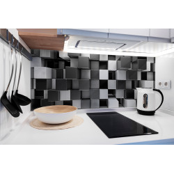 PANEL SZKLANY DO KUCHNI 120x50 cm - SZEŚCIANY