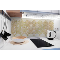 PANEL SZKLANY DO KUCHNI 120x50 cm - ZŁOTY ORNAMENT