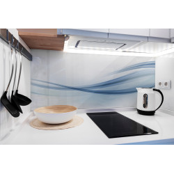 PANEL SZKLANY DO KUCHNI 120x50 cm - NIEBIESKA ABSTRAKCJA