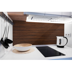 PANEL SZKLANY DO KUCHNI 120x50 cm - CIEMNE DREWNO II