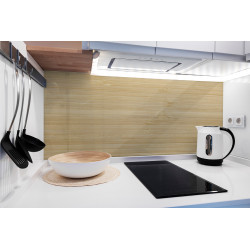 PANEL SZKLANY DO KUCHNI 120x50 cm - JASNE DREWNO