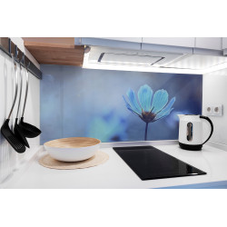 PANEL SZKLANY DO KUCHNI 120x50 cm - NIEBIESKI KWIAT