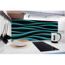 PANEL SZKLANY DO KUCHNI 120x50 cm - TURKUSOWE FALE