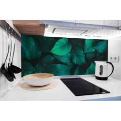 PANEL SZKLANY DO KUCHNI 120x50 cm - LIŚCIE II