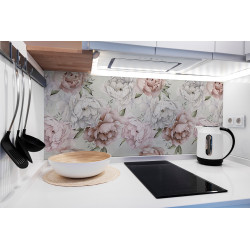 PANEL SZKLANY DO KUCHNI 120x50 cm - PIWONIE