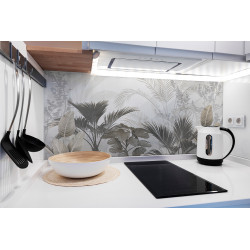PANEL SZKLANY DO KUCHNI 120x50 cm - TROPIKALNE LIŚCIE