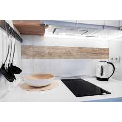 PANEL SZKLANY DO KUCHNI 120x50 cm - DREWNIANY PASEK V