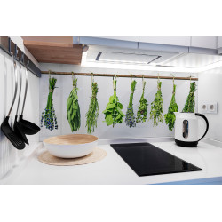 PANEL SZKLANY DO KUCHNI 120x50 cm - SUSZONE ZIOŁA