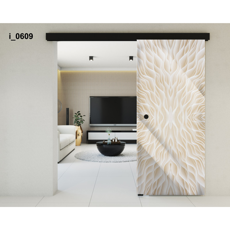 Drzwi szklane przesuwne PortaVetro ABSTRAKCJA KWIAT i_0609