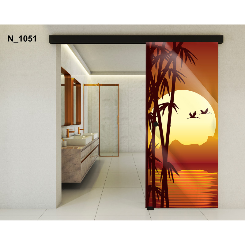 Drzwi szklane przesuwne PortaVetro ZACHÓD SŁOŃCA N_1051