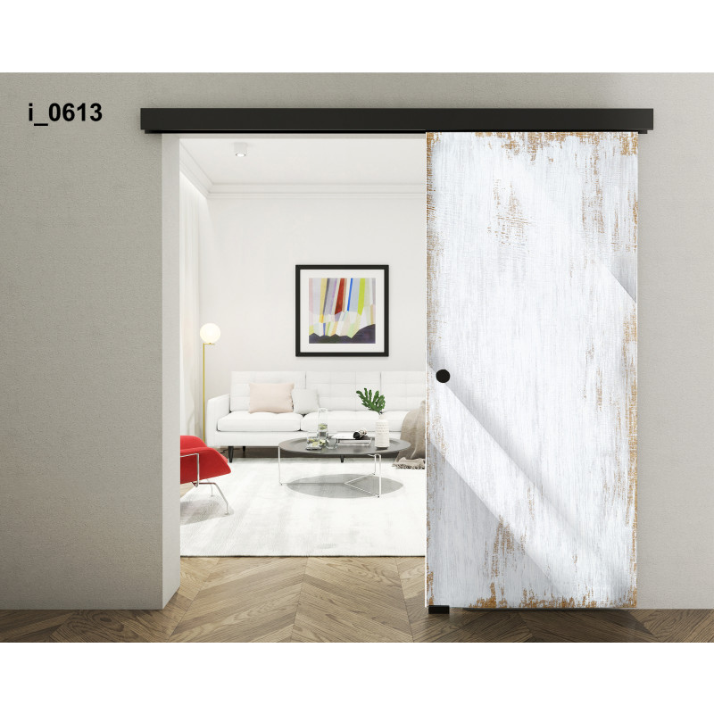 Drzwi szklane przesuwne PortaVetro BIAŁA DESKA i_0613