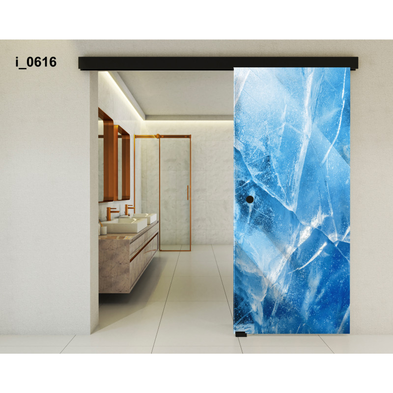 Drzwi szklane przesuwne PortaVetro PĘKNIĘTY LÓD i_0616