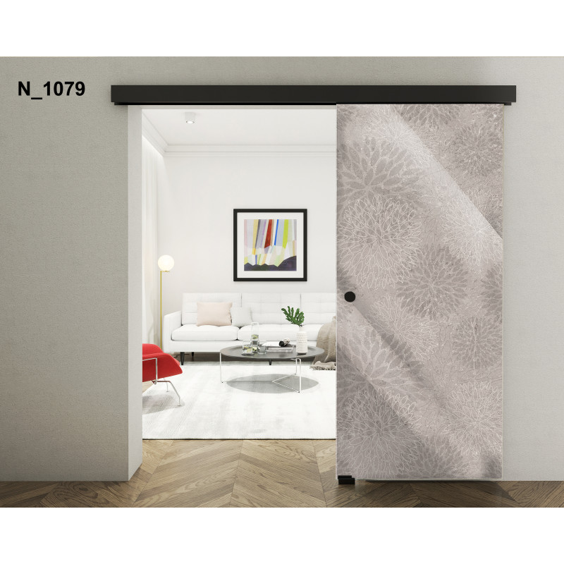 Drzwi szklane przesuwne PortaVetro KWIATY N_1079