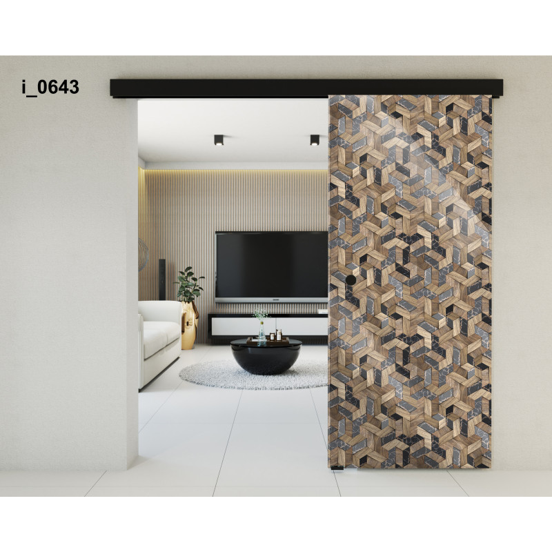 Drzwi szklane przesuwne PortaVetro DREWNO I MARMUR i_0643