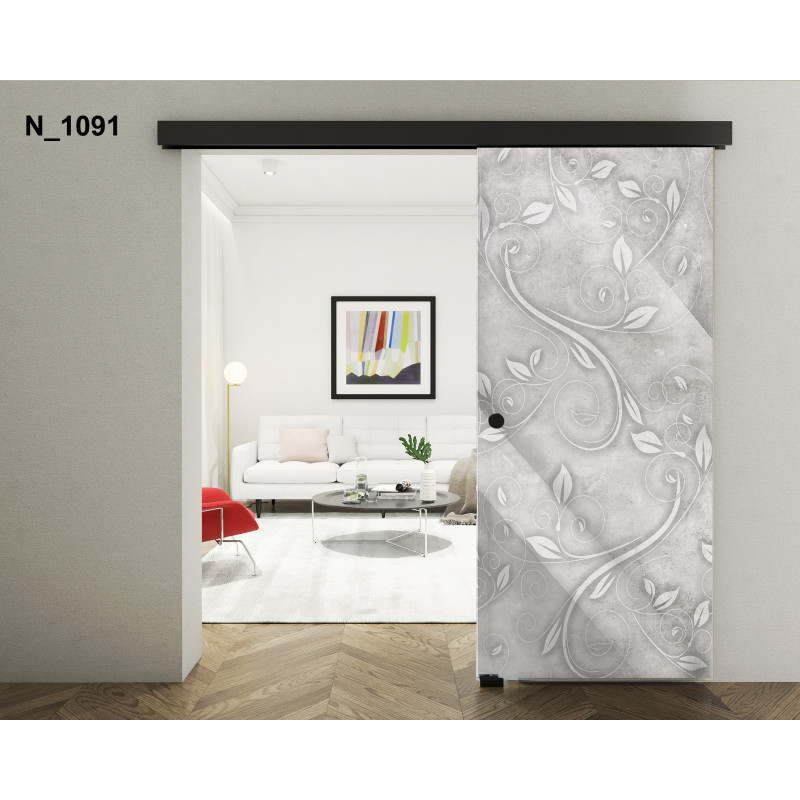 Drzwi szklane przesuwne PortaVetro LISTKI N_1091