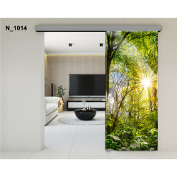 Drzwi szklane przesuwne PortaVetro LAS N_1014 Srebrne