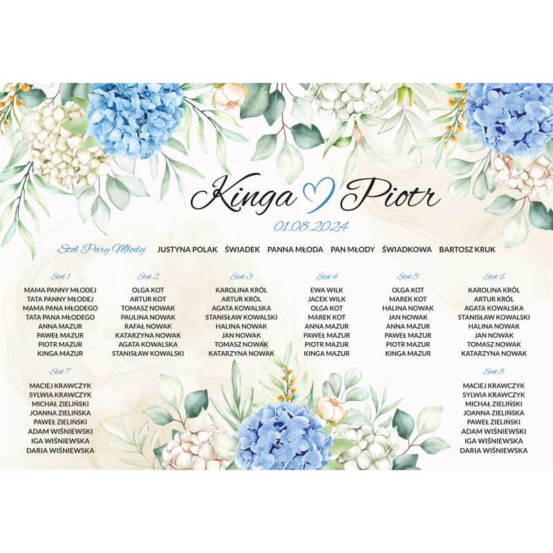 Plan Stołów szklany 70x50 cm