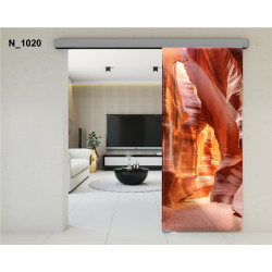 Drzwi szklane przesuwne PortaVetro GRAND CANYON N_1020 Srebrne