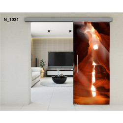 Drzwi szklane przesuwne PortaVetro CANYON N_1021 Srebrne