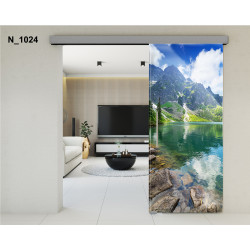 Drzwi szklane przesuwne PortaVetro TATRY N_1024 Srebrne