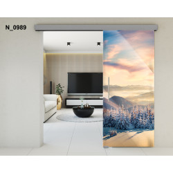 Drzwi szklane przesuwne PortaVetro ZIMA N_0989 Srebrne