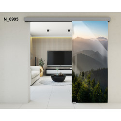 Drzwi szklane przesuwne PortaVetro GÓRY N_0995 Srebrne