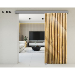 Drzwi szklane przesuwne PortaVetro BAMBUS N_1033 Srebrne