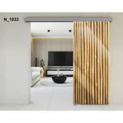 Drzwi szklane przesuwne PortaVetro BAMBUS N_1033 Srebrne