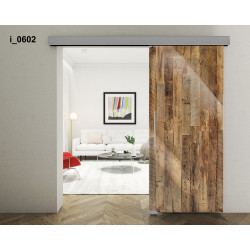 Drzwi szklane przesuwne PortaVetro DESKI i_0602 Srebrne