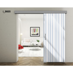 Drzwi szklane przesuwne PortaVetro TAPETA i_0605 Srebrne