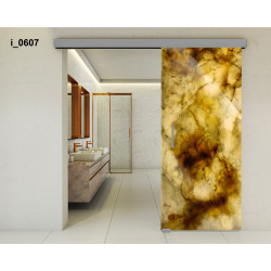 Drzwi szklane przesuwne PortaVetro MARMUR i_0607 Srebrne