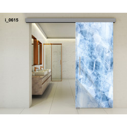 Drzwi szklane przesuwne PortaVetro TAFLA LODU i_0615 Srebrne