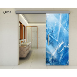 Drzwi szklane przesuwne PortaVetro PĘKNIĘTY LÓD i_0616 Srebrne