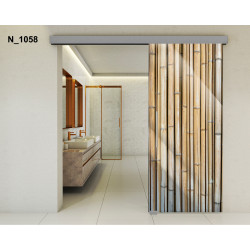 Drzwi szklane przesuwne PortaVetro BAMBUS IV N_1058 Srebrne