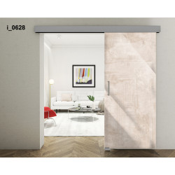 Drzwi szklane przesuwne PortaVetro FAKTURA i_0628 Srebrne