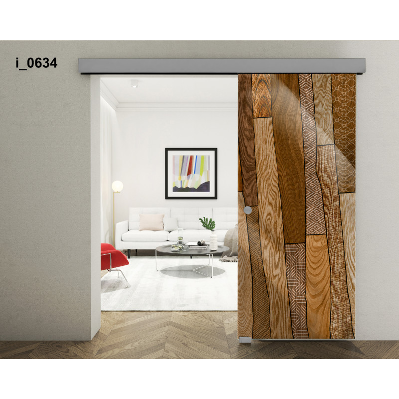 Drzwi szklane przesuwne PortaVetro PANELE i_0634 Srebrne