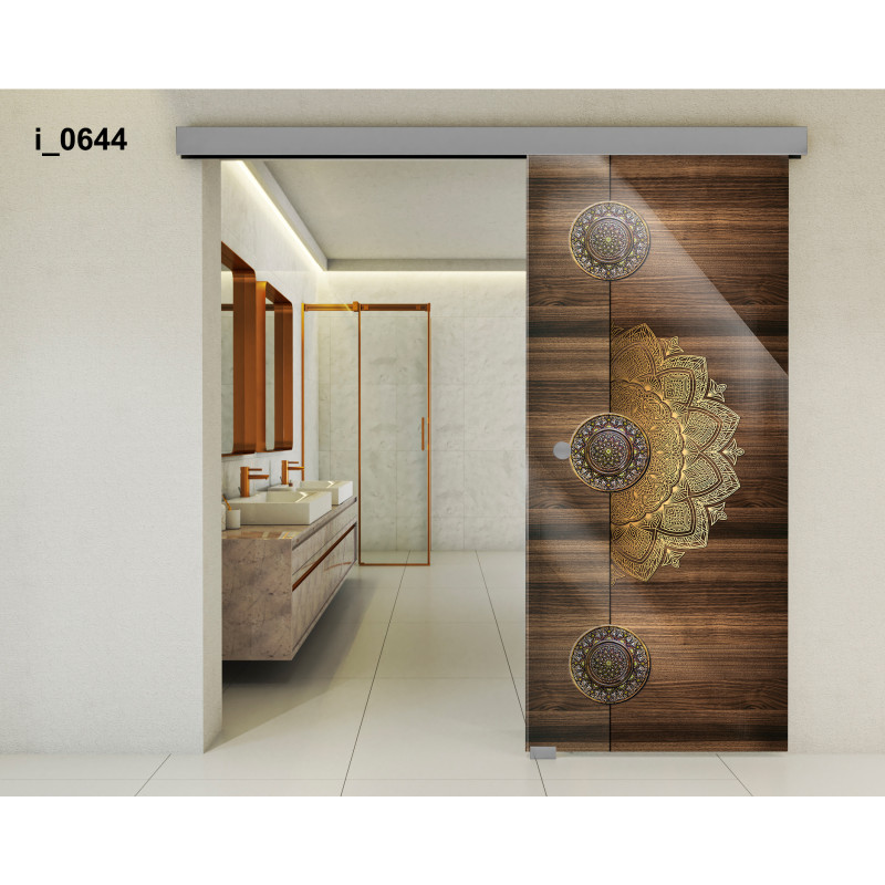 Drzwi szklane przesuwne PortaVetro ZDOBIENIA i_0644 Srebrne