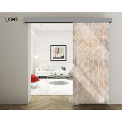 Drzwi szklane przesuwne PortaVetro GRAFIKA i_0645 Srebrne