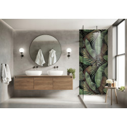 PANEL SZKLANY DO ŁAZIENKI - LIŚCIE