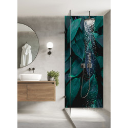 PANEL SZKLANY DO ŁAZIENKI - LIŚCIE II