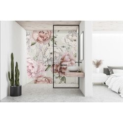 PANEL SZKLANY DO ŁAZIENKI - PIWONIE