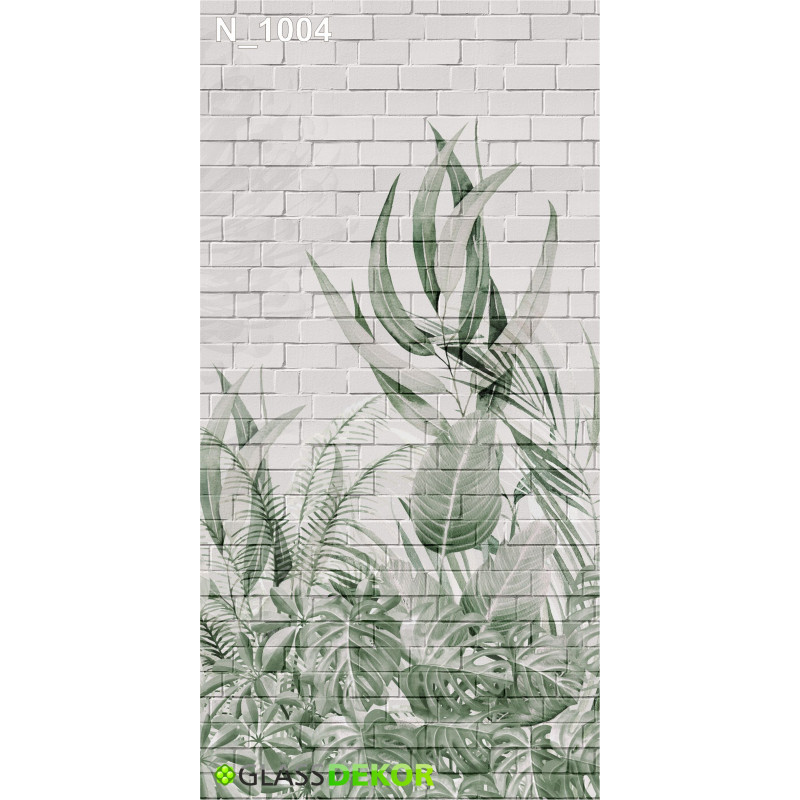 PANEL SZKLANY DO ŁAZIENKI - LIŚCIE CEGŁY