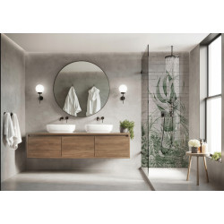 PANEL SZKLANY DO ŁAZIENKI - LIŚCIE CEGŁY