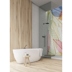 PANEL SZKLANY DO ŁAZIENKI - KOLOROWE LIŚCIE