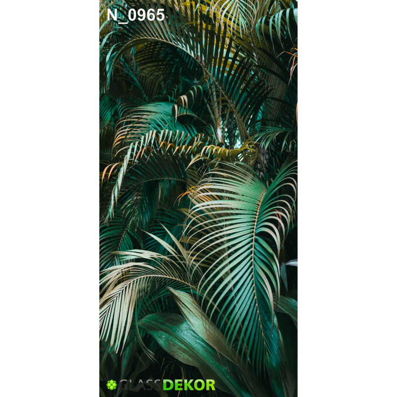 PANEL SZKLANY DO ŁAZIENKI - LIŚCIE PALMOWE