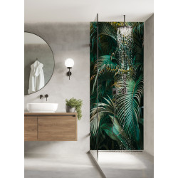PANEL SZKLANY DO ŁAZIENKI - LIŚCIE PALMOWE
