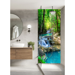 PANEL SZKLANY DO ŁAZIENKI - WODOSPAD LAS