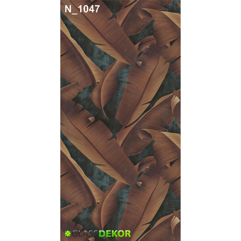 PANEL SZKLANY DO ŁAZIENKI - BRĄZOWE LIŚCIE