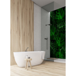 PANEL SZKLANY DO ŁAZIENKI - LIŚCIE MONSTERY