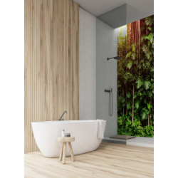 PANEL SZKLANY DO ŁAZIENKI - LIŚCIE DŻUNGLA